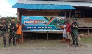 Perlancar Ekonomi Masyarakat Satgas Yonif 122/TS Ciptakan Pasar Rakyat