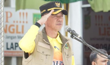 Pimpin Apel, Bupati Rohil Afrizal SIP MSI.Tetapkan Status Rokan Hilir Darurat Siaga Banjir 2023