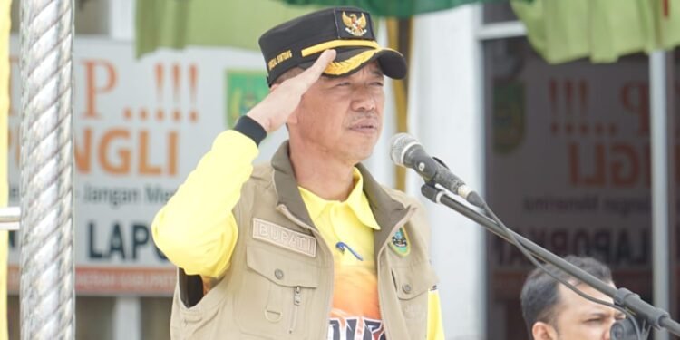 Pimpin Apel, Bupati Rohil Afrizal SIP MSI.Tetapkan Status Rokan Hilir Darurat Siaga Banjir 2023