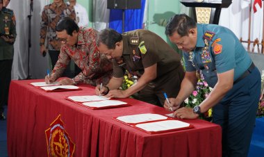 Kejaksaan RI, Mahkamah Agung dan TNI  Teken MoU Optimalkan Penanganan Perkara Pidana dan Koneksitas Berbasis Elektronik