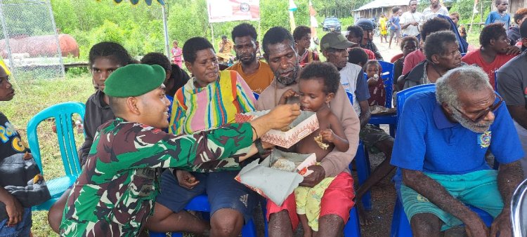 Satgas Yonif 125/SMB Mendirikan Poskamling di Dermaga Kimaam