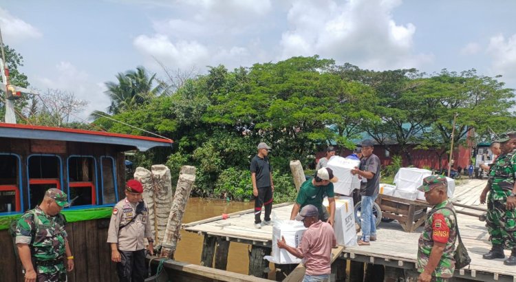Dermaga Kodim 0314/Inhil Menjadi Pusat Pengawalan Distribusi Logistik Pemilu Hingga Daerah Perbatasan Terluar di Inhil