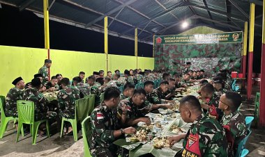 Sambut Bulan Suci Ramadhan, Satgas Yonkav 6/Naga Karimata Melaksanakan Punggahan di Perbatasan