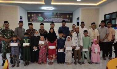 Kodim 0314/Inhil Menggelar Acara Buka Bersama dengan Insan Pers dan Anak Yatim