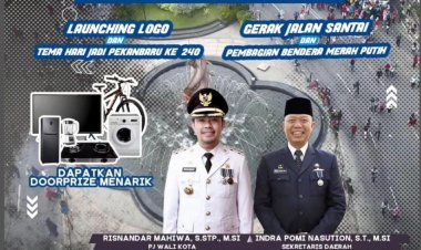 Pj Walikota Pekanbaru dan Sekdako Launching Logo HUT Pekanbaru ke-240