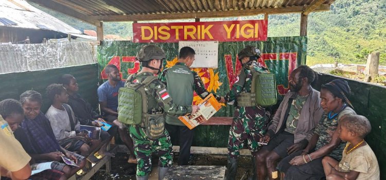 Satgas TNI Yonif 432 Kostrad Gelar Kegiatan Literasi di Yigi, Papua