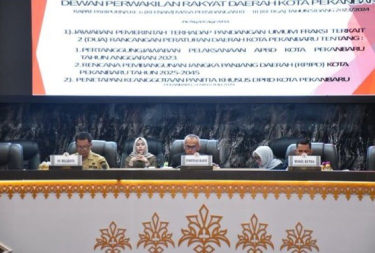 DPRD Pekanbaru Gelar Paripurna Jawaban Pemko atas Pandangan Fraksi Terkait Dua Ranperda