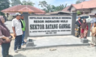 Keluarga Bahrum Sitio Geruduk Mapolsek Batang Gansal, Laporan Pengrusakan Kebun Diduga Jalan di Tempat