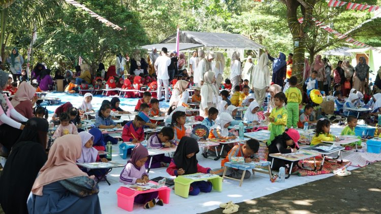 Pertamina EP Lirik Gelar Lomba Mewarnai di Wisata Alam Lirik