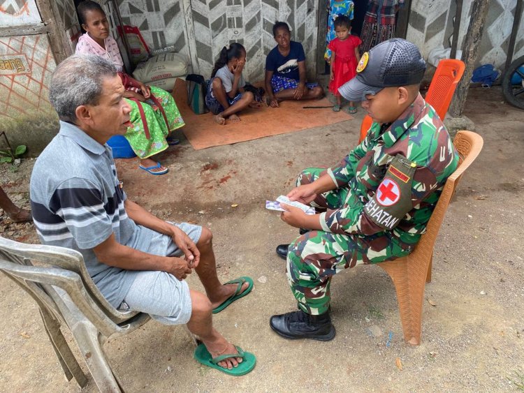 Satgas Yonarhanud 15/DBY Gelar Pelayanan Kesehatan Keliling di Naekake