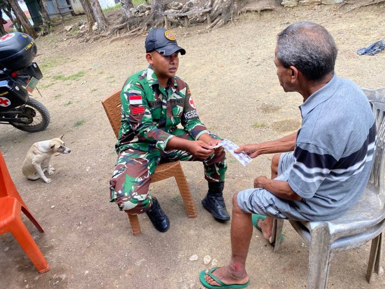 Satgas Yonarhanud 15/DBY Gelar Pelayanan Kesehatan Keliling di Naekake