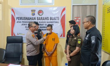 Polres Meranti Musnahkan 89 Gram Sabu dari Kurir Residivis