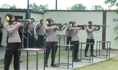 Latihan Menembak Tim Raga Polres Meranti Tingkatkan Kesiapsiagaan