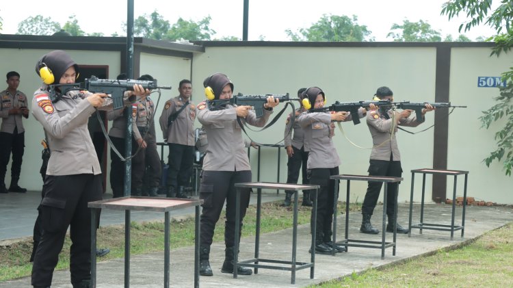 Latihan Menembak Tim Raga Polres Meranti Tingkatkan Kesiapsiagaan