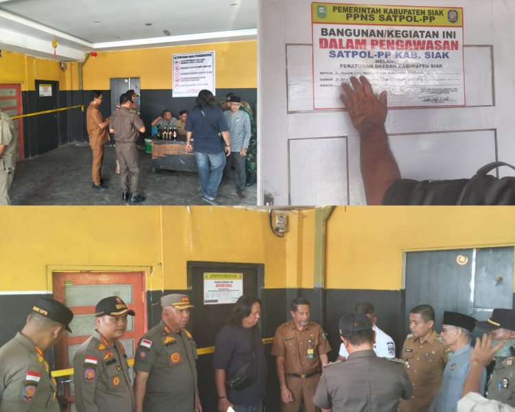 Satpol PP Siak Tutup Dua Tempat Hiburan Malam Tak Berizin di Perawang