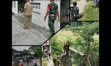 Babinsa Andong Dampingi Survei Jalan Desa Boyolali