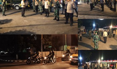 Koramil dan Polsek Mondokan Patroli Malam Cegah Kriminalitas