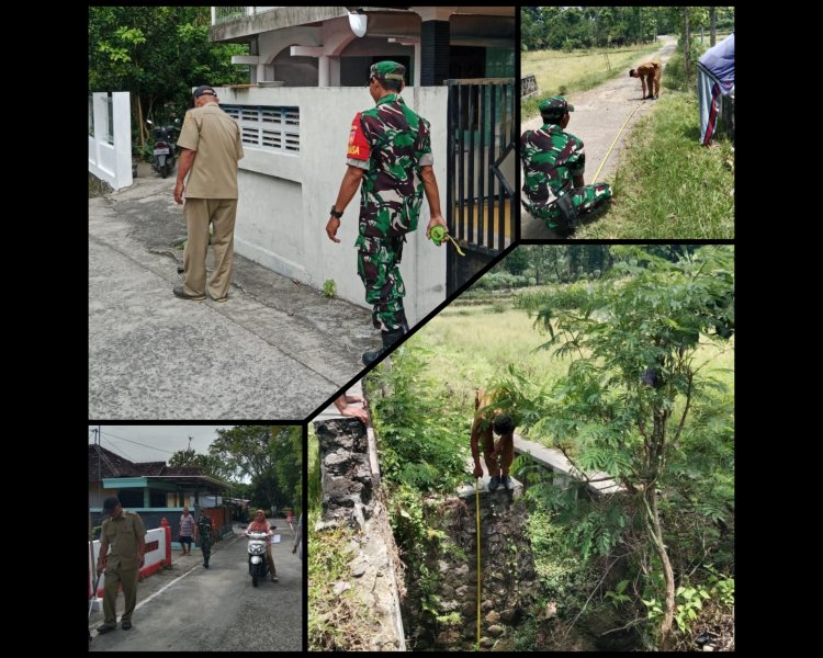 Babinsa Andong Dampingi Survei Jalan Desa Boyolali
