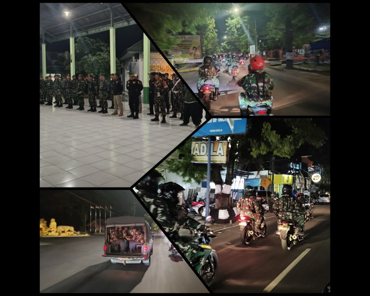Patroli Malam Kodim 0725/Sragen dan Ormas Ciptakan Rasa Aman
