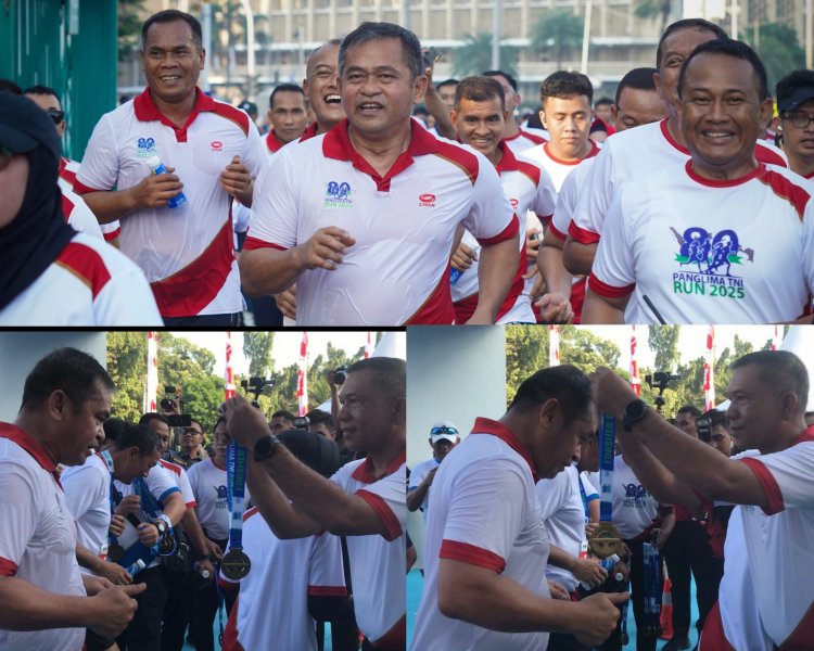 Kasad Maruli Simanjuntak Ikuti Panglima TNI Run HUT ke-80 di Monas