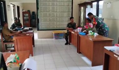 Babinsa Sragen dan PPL Sinkronkan Data Lahan Sawah untuk Pengairan