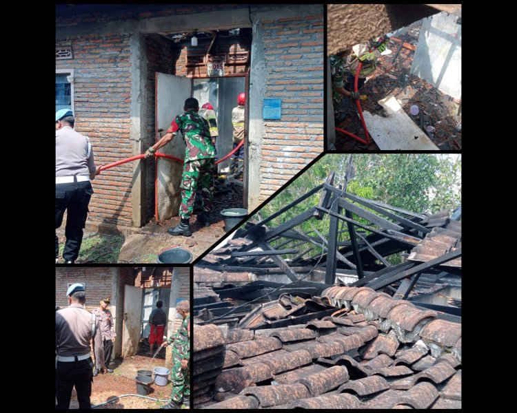 Babinsa dan Damkar Padamkan Kebakaran Rumah di Sambi Boyolali, Bukti Sinergi TNI dan Warga