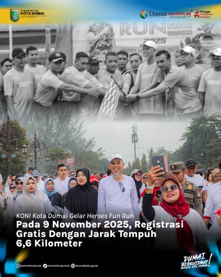 KONI Dumai Gelar Heroes Fun Run 2025, Ajak Warga Rayakan Hari Pahlawan