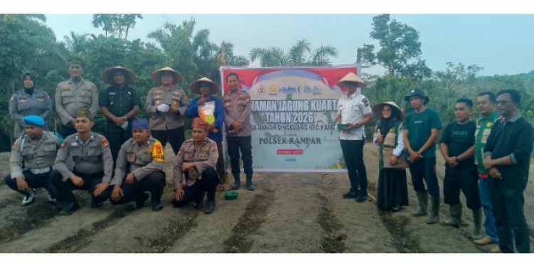 Polsek Kampar Tanam Jagung Dukung Ketahanan Pangan