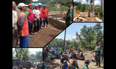 Pembangunan Jembatan Garuda Boyolali Dimulai, Danramil Pimpin Gotong Royong Warga