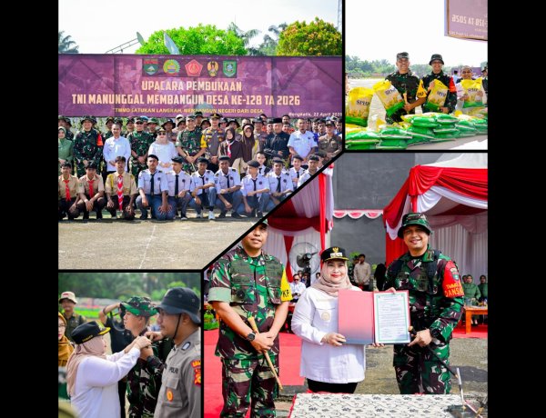Bupati Kasmarni Buka TMMD ke-128 di Pinggir, Percepat Pembangunan Desa Bengkalis