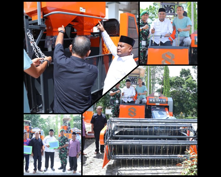 Wabup Siak Serahkan Combine Harvester, Produktivitas Petani Meningkat