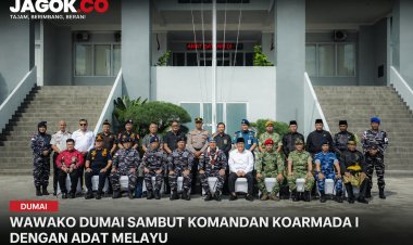 Wawako Dumai Sambut Komandan Koarmada I dengan Adat Melayu
