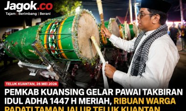 Pawai Takbiran Idul Adha Kuansing Meriah, Ribuan Warga Padati Taman Jalur