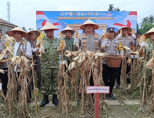 Waka Polda Riau Pimpin Panen Raya Jagung Nasional di Pekanbaru