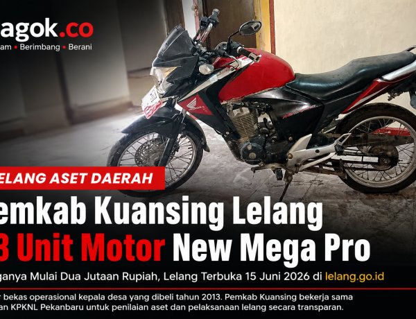 Buruan! Pemkab Kuansing Buka Lelang 53 Motor Dinas New Mega Pro, Harga Termurah Rp2 Jutaan