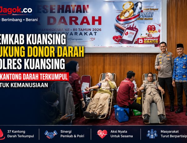 Pemkab Kuansing Dukung Donor Darah Polres, 37 Kantong Darah Terkumpul