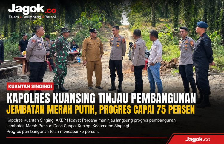 Jembatan Merah Putih Sungai Kuning Hampir Rampung, Kapolres Turun Langsung