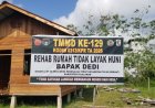 Meski Terkendala Bahan Material,Pembangunan RTLH Rumah Pak Dedi di Desa Pangkalan Terap Capai Progres 70 Persen