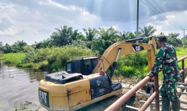 Rancang Tumpuan Gambangan, Satgas Tmmd Kodim 0313/KPR Siapkan Perlintasan Alat Berat di Jembatan T. Tahal"   