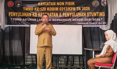 Satgas TMMD Ke-129 Kodim 0313/KPR Berikan Penyuluhan KB Kesehatan Dan Cegah Stunting Di Pangkalan Terap