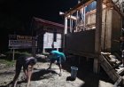 Semangat Gotong Royong Menerobos Malam, Pembangunan MCK Dusun 1 Terus Dipacu Satgas TMMD Ke 129 Kodim 0313/KPR
