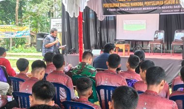 Bentengi Generasi Muda dari Narkoba dan Pelanggaran Hukum, Satgas TMMD ke-129 Kodim 0313/KPR Gelar Penyuluhan di Pangkalan Terap   