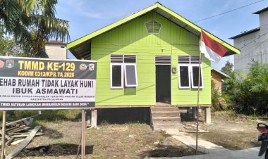 Memasuki H-6 TMMD ke-129 Kodim 0313/KPR, Pembangunan RTLH Ibu Asmawati Masuki Tahap Finishing dan Pengecatan
