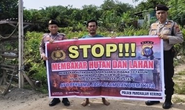 Tingkatkan Kesadaran Masyarakat, Polsek Pangkalan Kerinci Sosialisasi Larangan Membuka Lahan dengan Membakar