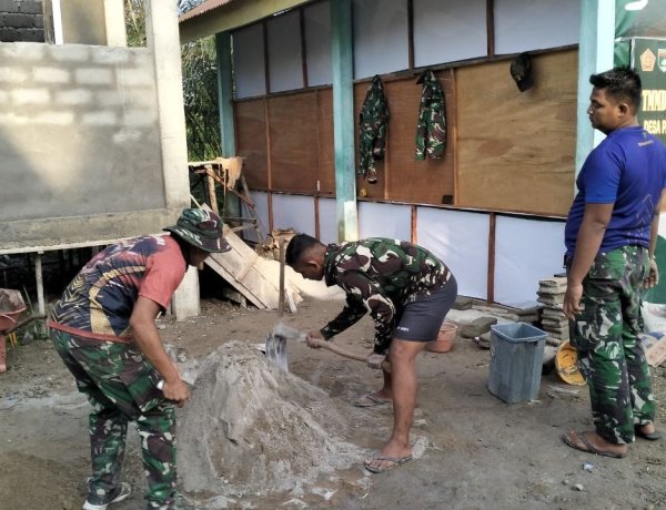 Pembangunan MCK Dusun 1 TMMD ke-129 Kodim 0313/KPR Capai Progres 87%, Masuki Tahan Pemasangan Keramik