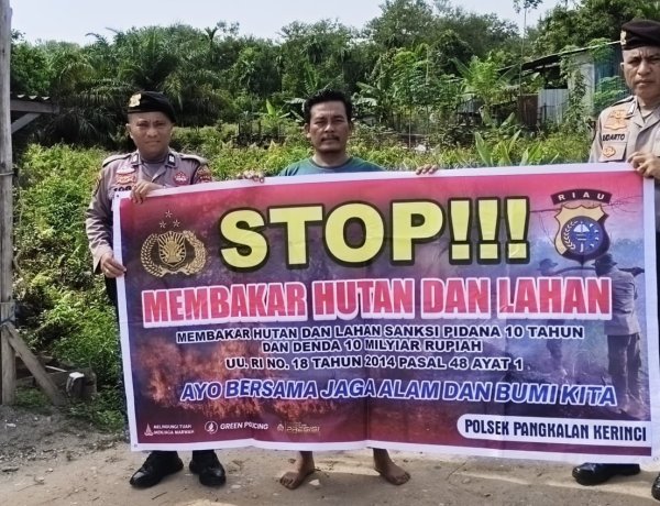 Tingkatkan Kesadaran Masyarakat, Polsek Pangkalan Kerinci Sosialisasi Larangan Membuka Lahan dengan Membakar