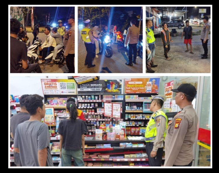 Polsek Pangkalan Kerinci Patroli KRYD Di Sejumlah Titik Rawan Kejahatan