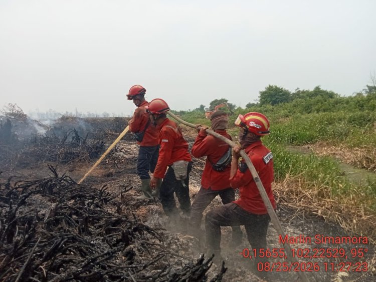 Komitmen RPK PT Arara Abadi Ikut Berjibaku Padamkan Api di Kecamatan Kerumutan