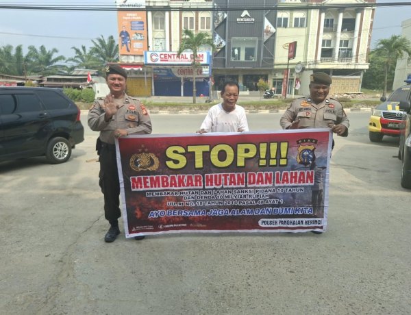 Cegah Karhutla, Polsek Pangkalan Kerinci Patroli Wilayah Rawan dan Sosialisasikan Larangan Bakar Lahan